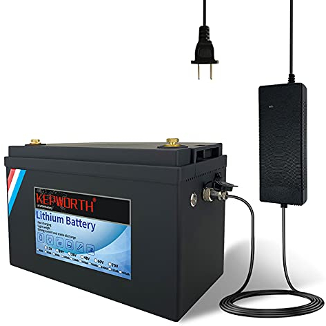 24V 60Ah LiFePO4 Battery Lithium Iron Phosphate Battery Up to 7000 Deep Cycle with BMS for Campers RV Solar Marine Golf Carts, Emergency Power, Run in Series or Parallel