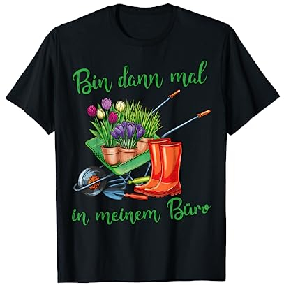 Garten Designs für Gärtner Bekleidung Geschenkidee Hobbygärtner T-Shirt Schwarz S Halbarm Klassisch Gartenmotiv Blumig Vatertag Weihnachten Geburtstag Muttertag