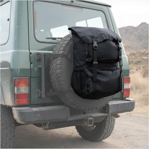 Sac de Rangement pour Roue de Secours Tout-Terrain - Poubelle de Voiture Grande capacité 15 gallons pour SUV, Camping-Car, idéal pour Le Tout-Terrain, Compatible avec Les pneus de 30 à 33 Pouces