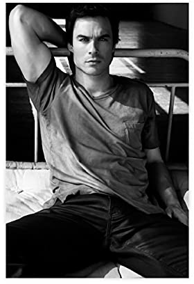 JHGSD Amerikanischer Schauspieler Ian Somerhalder 20 Leinwandposter Schlafzimmer Dekor Sport Landschaft Büro Zimmer Dekor Geschenk 30 x 45 cm Unframe style1