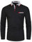 GHYUGR Men's Polo Shirt Long Sleeve Contrasting Colors Golf Tennis T-Shirt,Black 1,XL
