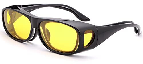 Lunettes de vision nocturne pour homme et femme - Lunettes de soleil polarisées - Ajustement enveloppant sur ordonnance - Anti-reflet