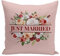 Fabulous Kissen Kissenbezug 40x40 cm Just Married Hochzeit Braut Blumenstrauss