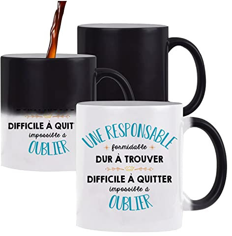 Planetee Mug magique Formidable Responsable | Idée Tasse Cadeau Travail Boulot Métier Départ Retraite Collègue
