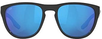 Costa Del Mar Herren Irie Sonnenbrille, Schwarz/Blau, verspiegelt, polarisiert, 580 g, 55 mm