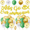 Kommunion Deko, Taufe Deko Grün Gold Weiß, 1 Stück Alles Gute zur Konfirmation Girlande, 24 Stück 'Schön, DASS du da bist!' Luftballon, für Taufe Party Dekoration