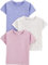 Simple Joys by Carter's Short-Sleeve Shirts And Tops, Pack of 3 T-Shirt, Bianco/Lilla/Rosato, 4-5 Anni (Pacco da 3) Bambina