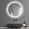 ICYWANG 400mm Bathroom LED Mirror Round with Demister Pad Illuminated Backlit IP44 Waterproof Vertical Dimmable with 3 Colors