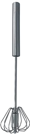 Voarge Stainless Steel Spring Action Egg Whisk, Hand Push Whisk Blender, Rotating Push Mixer for Blending, Whisking, Beating & Stirring