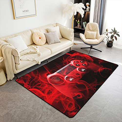 Loussiesd Tapis de gamer pour salon, chambre à coucher, 40,6 x 61 cm, décoration de salle de jeu, tapis de sol antidérapant en peluche, 100 x 150 cm