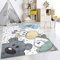 payé Teppich Kinderzimmer - Creme - 160x230cm - mit Giraffe Bär und Frosch - Pastellfarben Spielteppich Kinderteppich Kurzflor Weich