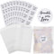 Tenare 100 Pergaminbeutel Konfetti Papiertütchen Hochzeit Set mit Zellophan Umschläge und Kraftpapier Aufkleber Hochzeit Konfetti Selbstklebend Papierbeutel (90 x 135 mm)