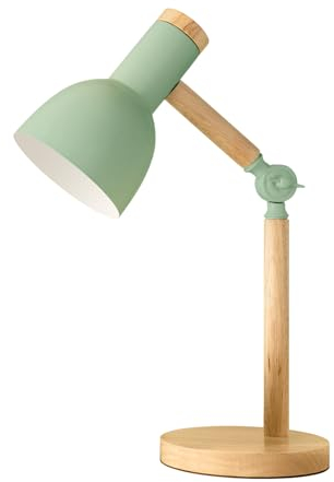 himmel Tischlampe,Einstellbare Holz Tischlampe,Kinder Schreibtischlampe für Schlafzimmer,Wohnzimmer,E27 Sockel Lesen neben Lampe (Grün)