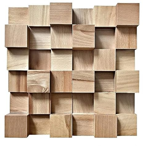 IG Acoustics Akustik Diffusor 2D 500 – 30x30cm - Akustik Diffusor - Wandpaneel aus Holz - Akustikpaneel (Eiche hell)