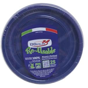 TEKHOME Piatti Plastica frutta,25/50/75/100/125/150 Pezzi piatti plastica colorati lavabili e riutilizzabili Rotondi per Compleanno,Festa, Matrimonio,Fai da Te Fatti a Mano (BLU, 150)