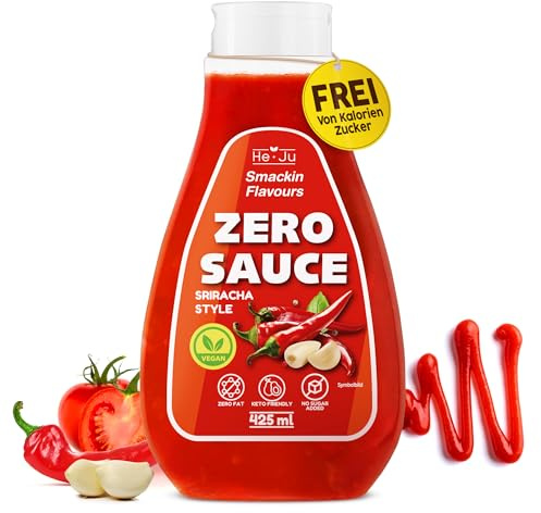 Zero Sauce Sriracha 1x 425ml Light Sauce, sans graisse et sans sucre ajouté, végétalien et sans gluten, convient au régime céto (425 ml (paquet de 1), Sriracha Style)