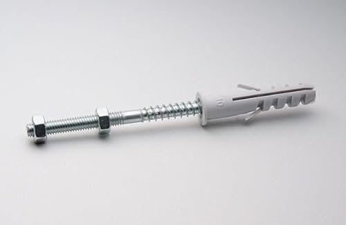 Tassello in Nylon con Barra Filettata M6 e Dadi per Mattoni Pieni o Forati