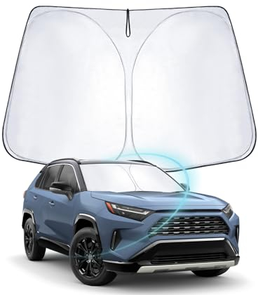 WEIPIN Sonnenschutz Frontscheibe kompatibel mit Toyot-a RAV-4 2019-2021 2022 2023 2024 2025 Windschutzscheibe Sonnenschirm Sonnenblende für RAV-4 2023 mit UV Schutz, Abkühlung, Innenraum Schütz
