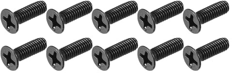 METALLIXITY Phillips Flat Head Screws (M3.5 x 12mm) 50Pcs, Carbon Steel Machine Screws - for Glasses Watch and Other Small Electronics, Black
