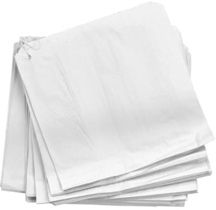 1000x White Sulphite Strung Kraft Paper Food Bags (6x6 Inch) | Recyclable & Biodegradable Sandwich, Fruit Carrier Bags for Home, Restaurants, Takeaways, Groceries & Bakery