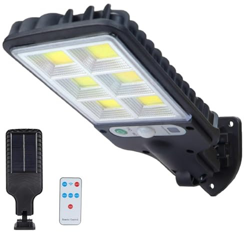 Ninonly Solarlampen für Außen mit Bewegungsmelder, Solarleuchten mit Fernbedienung, Wasserdichte Super Hell Solar Wandleuchte Aussen, LED Solar Lampe für Garten Hof Garage Draußen