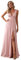 Ever-Pretty Robe pour Mariage Invité Longue Fendue Femme Col V Mousseline de Soie sans Manche A Line Chic Rose 34