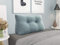 BNCKTRD Kopfende Großes Rückenkissen, Bequemes Lesekissen und Rückenteil im Bett, 2 in 1 Rückenlehne und Kopfkissen, Langes XXL Kissen für Sofa, Couch, Wand und Polster Leinen Grau 60cm