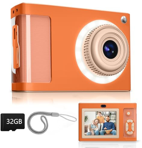 Appareil Photo Numérique Compact, ARNSSIEN Appareil Photo Enfant 1080P, 2.4 16LED Lumière 40MP Mini Camera Vlog, Cadeau Fille, Femme, Enfant, Mamie et Personnes âgées