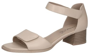 CAPRICE Damen Sandalen mit Absatz aus Leder mit Trapezabsatz, Cremefarben (Offwhite Nappa), 36 EU