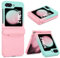 DOMAVER Custodia per Samsung Galaxy Z Flip 5 con cerniera protettiva per Samsung Z Flip 5 Case, opaca rigida PC Cover, protezione completa per donne e ragazze, colore sfumato, blu rosa