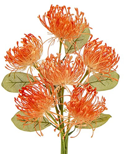 Briful 6 flores artificiales como crisantemo real con tallo flexible para decoración de hogar, jardín, fiesta, oficina, arreglo floral