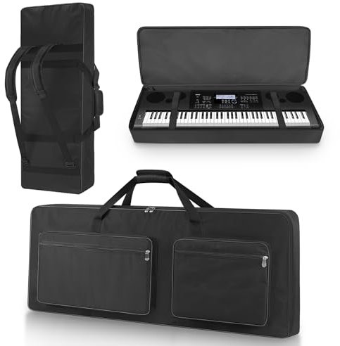 SUNDOY 76-Key Electric Piano Gig Bag, 600D Oxford Keyboard Backpack Case with 10mm Full Padding for Protection, Lightweight & Durable for Travel, 120x15.5x48-CM