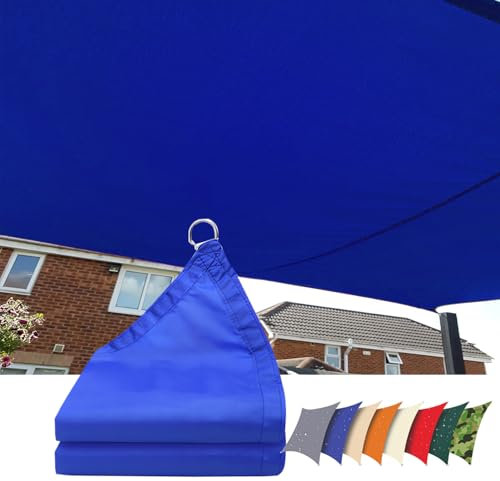 Tenda a Vela Impermeabile,Rettangolare Telo Ombra 4x7m,Vela Ombreggiante Protezione Raggi UV 95%, Tenda Parasole per Esterno, Giardino,Piscina,Terrazzo,Balcone,Patio (Blu)