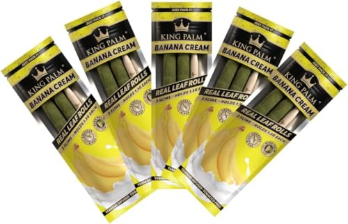 King Palm Banana Cream Palm Leaf Rolls, Slim, 5 Pack Bundle
