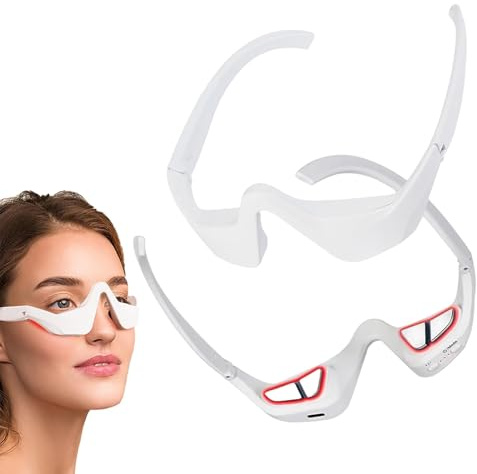 Lichttherapiegerät Augenringe, Augenringe-Entfernen Behandlungsgerät, Rotlichttherapiebrille für Reduziert Dunkle Augenringe, Schwellungen,Tränensäcke, Feine Linien