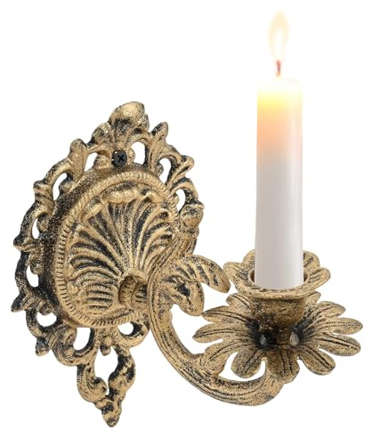 DRELD Retro Wall Candle Sconce Kit, Cast Iron Candlestick for Taper Candle | Vintage Metal Candle Holders for Taper Candles, Fireplace Mantel & Home Decor, Hanging Candlestick with Yard Channel