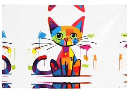 WZYCWB Sad Cat gemustertes Party-Banner, perfekt für Geburtstage, Weihnachtsfeiern, Abschlussfeiern und Jubiläen.