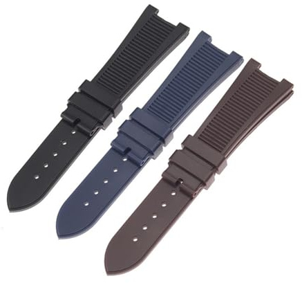 HMFang 25 Mm Gummi-Silikon-Uhrenarmband, Kompatibel Mit Patek PP 5711 5712G Nautilus-Armband, Herrenuhr(Brown)
