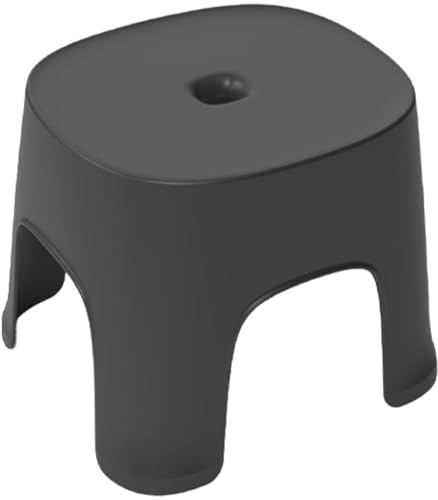 Kunststoffhocker, 8, 1 x 7, 7 x 6, 3 Zoll Kleiner Kunststoff-Tritthocker, multifunktionale Schwarze Stufe für Wohnzimmer, Badezimmer, Küche