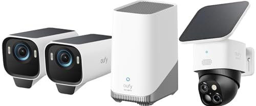 eufy Security eufyCam S3 Pro 2-Kamera-Set mit SoloCam S340, 4K Kabellose Solar-Überwachungskamera Außen, MaxColor Nachtsicht