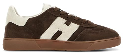 Hogan Cool Herren Sneaker aus wasserabweisendem Wildleder Braun und Elfenbein - HXM6470FB60 PJQ9999 - Größe 6, braun, 42.5 EU
