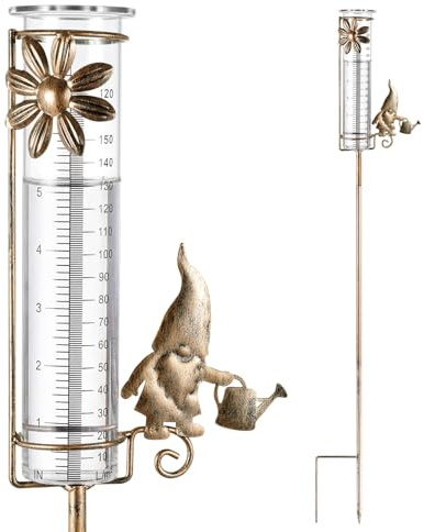 Gulfmew Pluviometro per Giardino Decorazione da Giardino Pluviometro Antigelo per Accessori da Prato, Terrazza e Paesaggio(Gnomi da Giardino)
