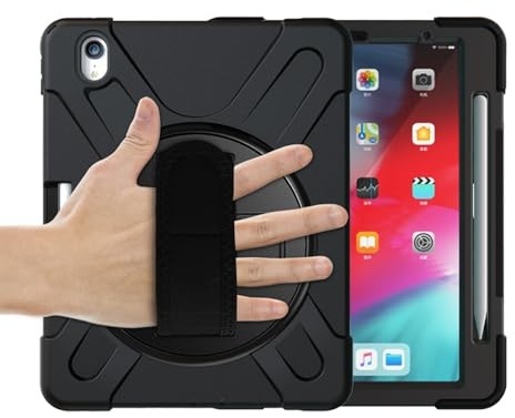 Tablethülle Apple iPad Air 11 2026/2025 / 2024 Hybrid 360 Grad Schultergurt Schwarz