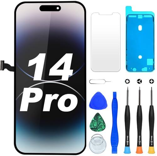 Digi4U LCD für iPhone 14 Pro Display Bildschirm Ersatz, 6,1'' Full HD 3D Touch Truetone Face ID LCD Bildschirm für iPhone 14 Pro Display Digitizer Reparaturkits