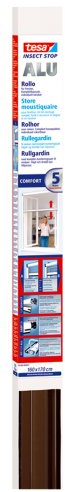 tesa 55185-01-00 Fliegengitter 1,6 x 1,7m braun / Alu Rollo Fenster