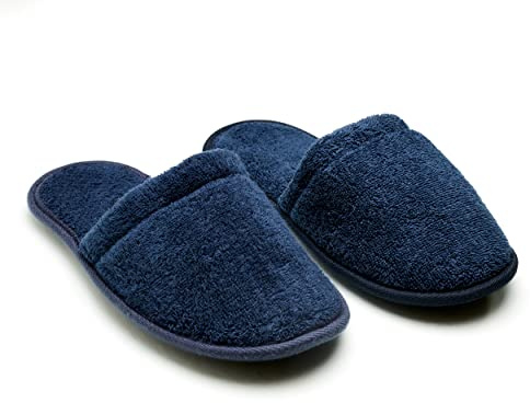 Arus Men's Turkish Organic Terry Cotton Cloth Spa Slippers, One Size Fits Most Herren Damen Turkish Terry Cotton Tuch Spa Hausschuhe Einheitsgröße Kastanie mit schwarzer Sohle