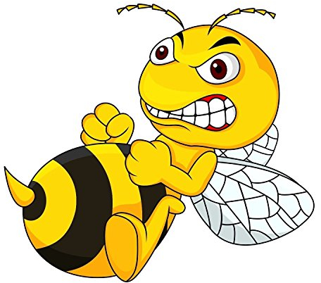 1 Sticker Böse Biene Angry Bee I kfz_510 I 15 x 13 cm groß I Auto-Aufkleber LKW Motorrad Moped Mofa Roller Notebook Laptop I wetterfest
