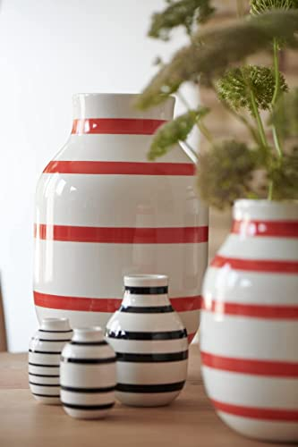 Kähler Vase H31 cm Omaggio Originaldesign mit handgemalte Streifen, Metallics