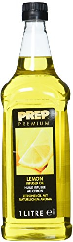 PREP PREMIUM Zitronenöl 1 x 1000 ml PET - Infused Oil natürliches Zitronenaroma für Fisch, Geflügel, Gemüsegerichte oder Salatdressings, Olivenöl mit Zitrone