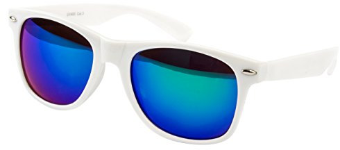 Ciffre EL-Sunprotect® Nerdbrille Brille Nerd Sonnenbrille Hornbrille Weiß Blau Lila Blau